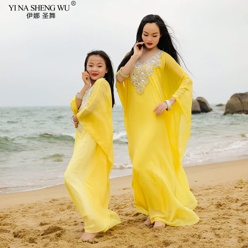 Женский костюм для танца живота, длинный костюм для восточных танцев, одежда для выступлений