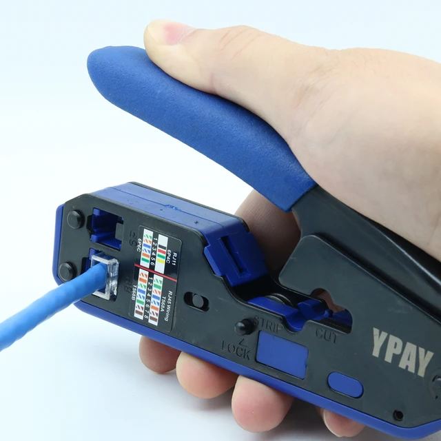 Rete di pinze di crimpatura per cavi YPAY RJ45 Crimpatrice Stripper Cutter 5