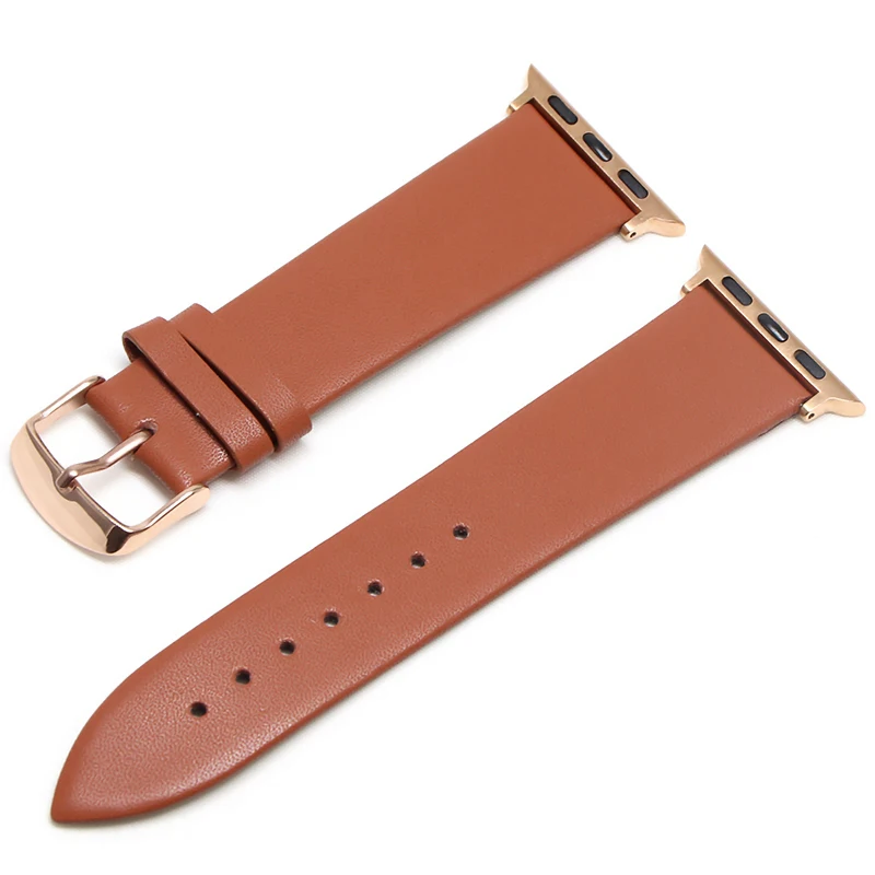 3 цвета Лидер продаж кожаный ремешок для наручных часов Apple Watch, версии 5/3/2/1 Спортивный Браслет, 42 мм, 38 мм, ремешок для наручных часов iwatch, 4 полосы - Цвет ремешка: Light brown-RG