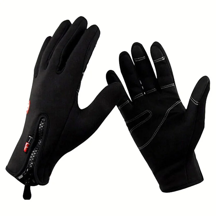 G016 Style 2 Black LJCUIYAO перчатки унисекс противоскользящие ветрозащитные теплые сенсорные перчатки дышащие зимние мужские и женские черные теплые перчатки на молнии - Цвет: G016 Style 2 Black