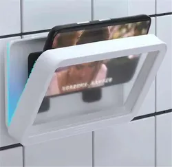 Waterproof Storage Box for Mobile Phone Acrylic Phone Box Holder Bathing Chasing Drama Storage Punch-free Bathroom Organizer