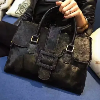 

Horse hair lady bag handbag Fall and Winter 2019 New style lady bag temperament lady leather fashion single shoulder wool bag