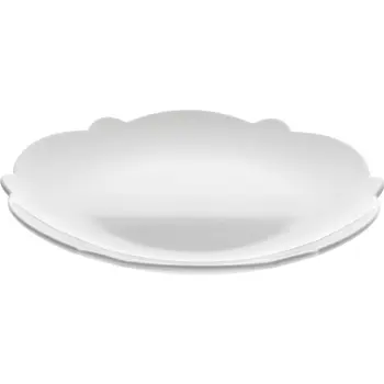 

Alessi-porcelain dessert plate with beaded decoration, color: white-4 set tableware