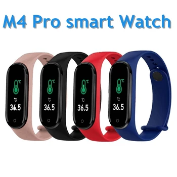 

M4 Pro Smart Band Thermometer Heart Rate Blood Pressure monitor Men Smart watch Fitness bracelet Smartband For Android IOS 2020