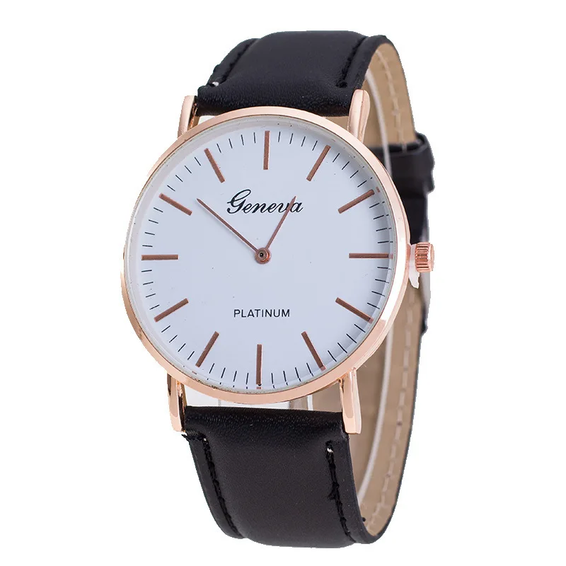 

Cross Border Hot Selling in One Hand And Supply of Goods Geneva Leather Belt Two Needle Ultra-Thin Geneva Watch Simple Quartz Wa