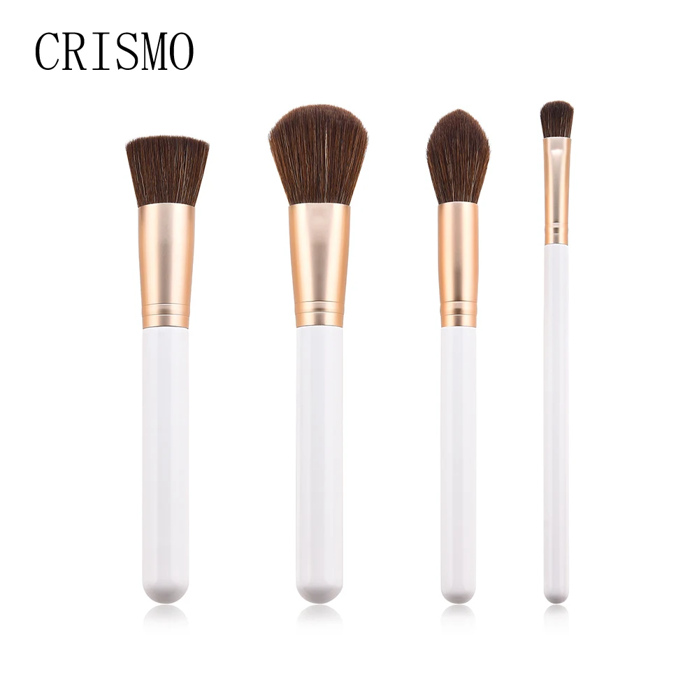 

CRISMO 4PCS Pearl White Pro Make Up Brushes Powder Foundation Eye Shadow Blending Makeup Brushes Set Cosmetic Tool Kit