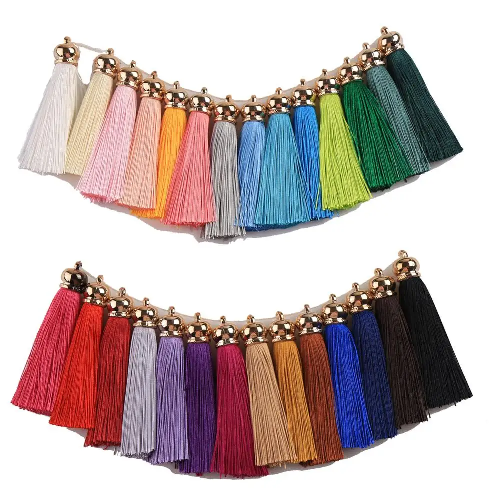 cheap CCINEE 28Colors 6.5cm Ice Silk Fringed Polyester Tassel Curtain Spikes Clothing Tassels Keychain Bag Pendant Accessories