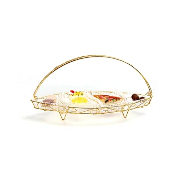 

Glass compote wrought iron dried fruit plate Compote iron frame glass compote