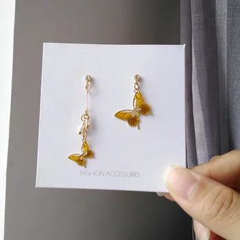 

S925 Silver Needle MORI Series Ladies' Lasting Appeal Cool Cool GIRL'S Butterfly Ear Stud Shiny Diamond Set Glorious Ear Stud Ea