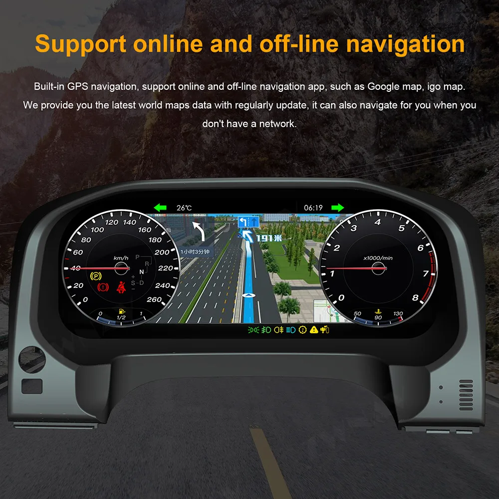 Discount Car Instrument display dashboard screen Android 7 Car GPS Navigation For TOYOTA LAND CRUISER Prado 2010-2019 Multimedia player 5