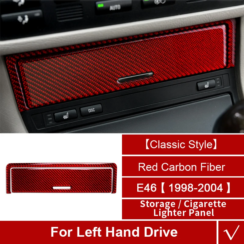 Для BMW E46 карбоновая накладка приборной панели для салона автомобиля Центральная панель управления коробка для хранения декор 1998-2004 3 серии - Название цвета: Classic Red LHD