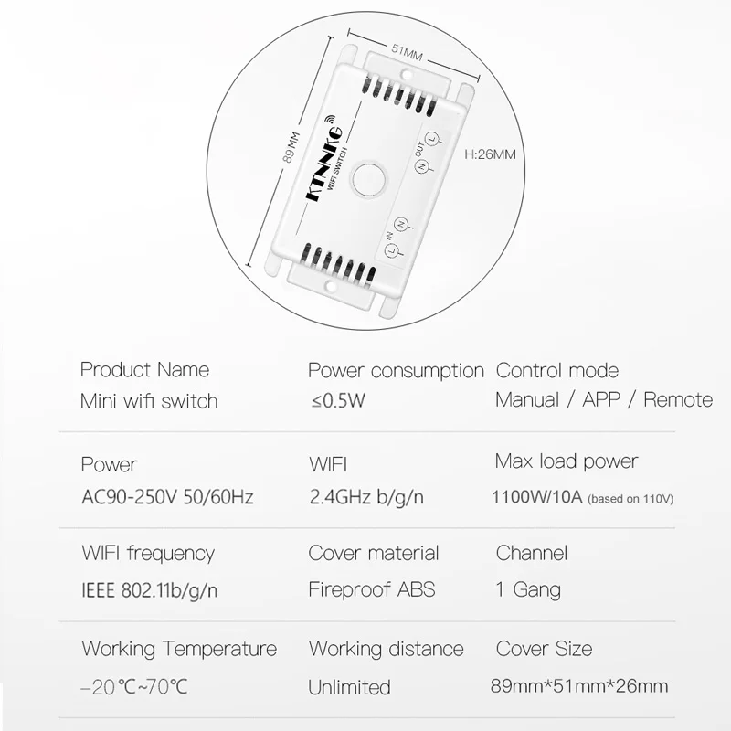 KTNNKG 433 МГц AC90-250V приложение Smart Life Управление WI-FI переключатель W/пульт дистанционного управления+ инструкция Управление Беспроводной приемника радиорелейной для светодиодный и светильник