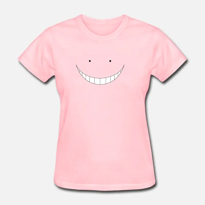 Women-Pink Принт Koro Sensei футболка с улыбкой для мужчин девочек и мальчиков круглый вырез забавная Мужская футболка размера плюс S-5xl одежда хип-хоп Топ - Цвет: Women-Pink