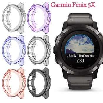

Soft TPU Ultra-Slim For Garmin Fenix 5X Protector Case Cover Clear Smart watch Protective accessories For Fenix 5 X