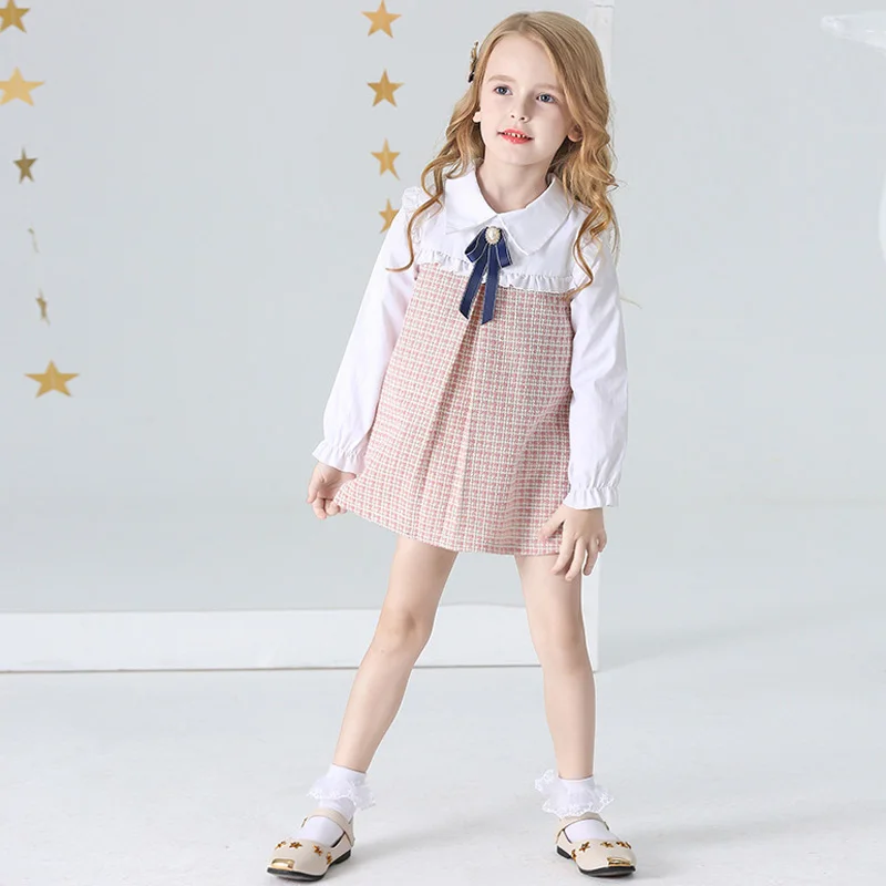 

Baby Girls Princess Dress Spring Clasic Plaid Long Sleeve Elegant Dress for Girls Birthday Party Designed Infant New Year Wear