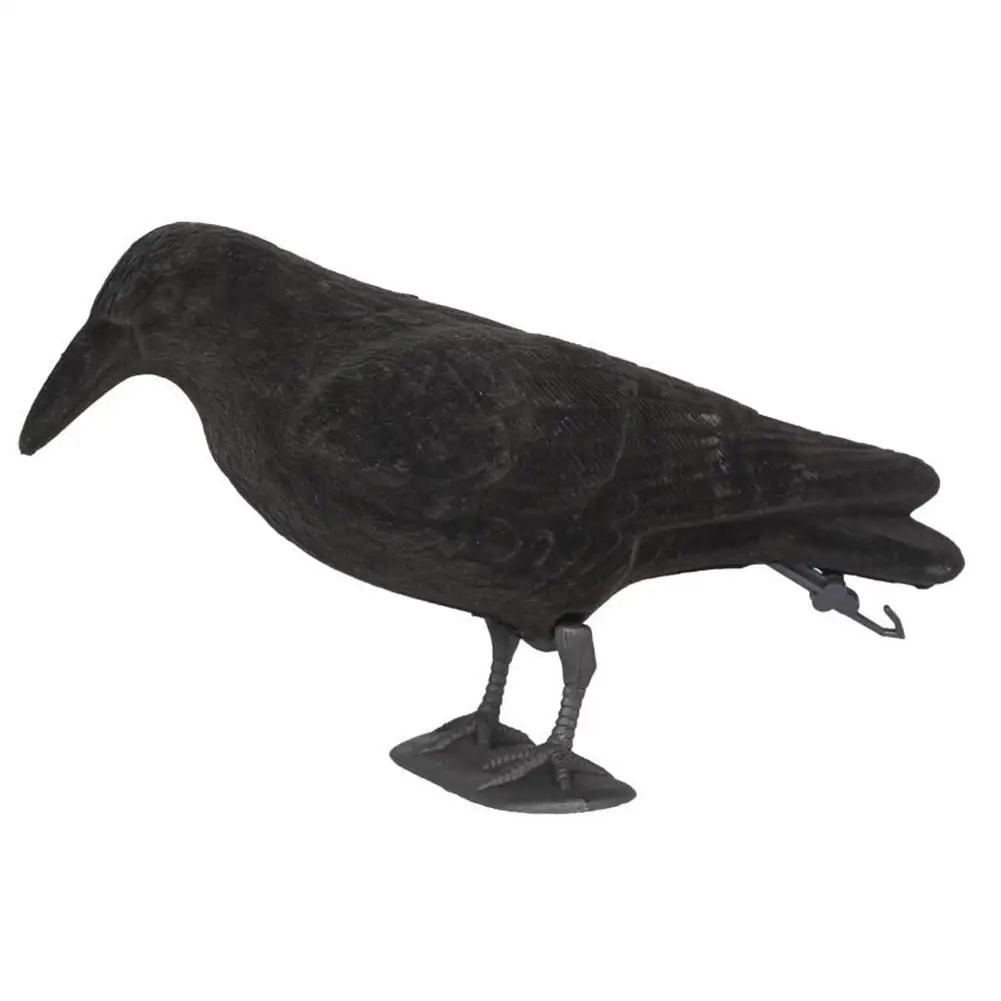 

Flocking Crow Plastic Outdoor Hunting Simulated Bait Bird Statues Tools Yard Artifical Decoration Lawn Stand Crow Halloween Prop