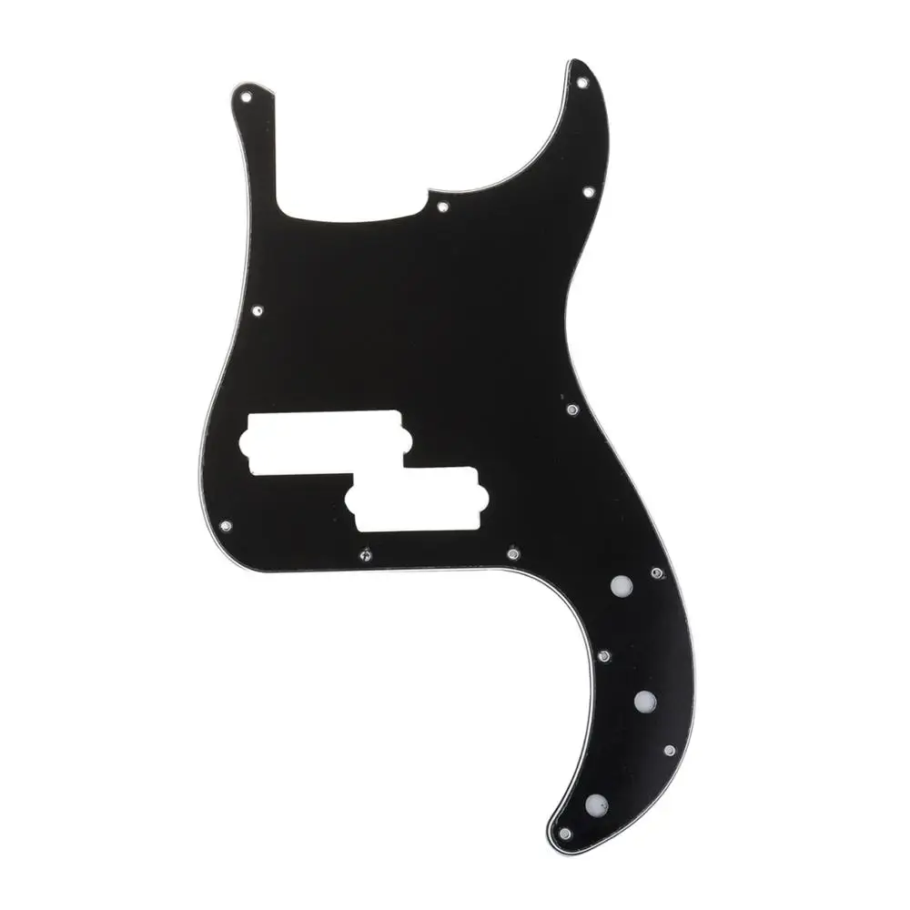 Musiclily Pro 5-String 13-Foro Contemporanea P Bass Pickguard Per Fender Messicano Precision Bass, 3Ply Nero