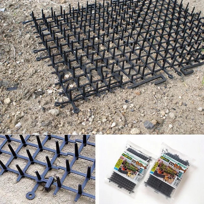 12pcs Garden Cat Scat Mats Repellent Mat Anti-Cat Net Prickle Strips Plastic Spike Thorn Safe Keep Dog Away Digging Pets Supply
