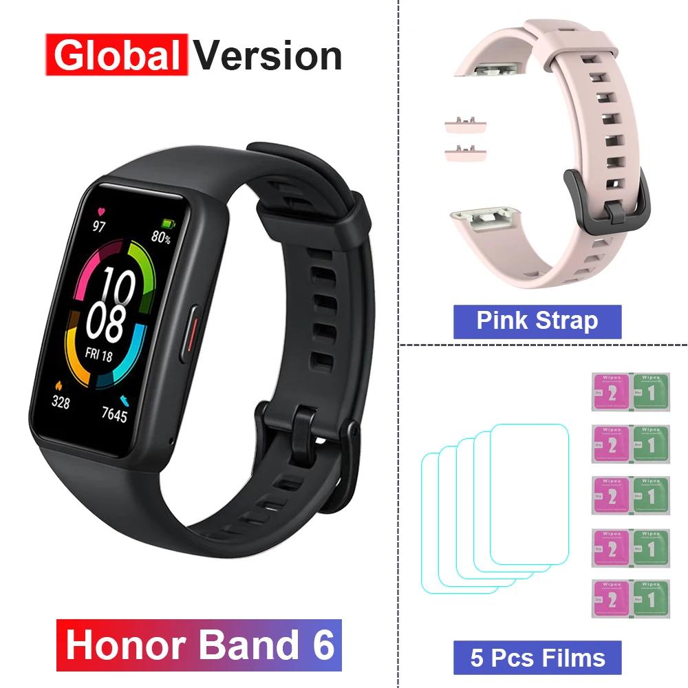 Original Honor Band 6 1.47” AMOLED Screen Smart Band Heart Rate/Blood Oxygen Monitor Smartwatches 5ATM Waterproof Smart Bracelet 