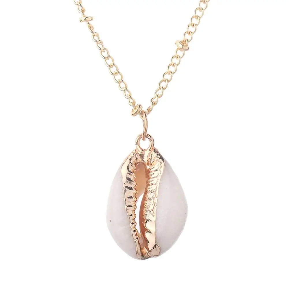 Богемное пляжное украшение натуральная морская раковина ожерелье из кулон