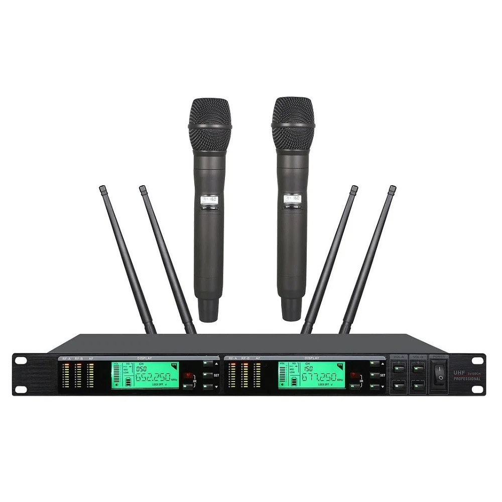 Мощный сценический домашний KTV Sing Speak AD4D UHF профессиональный двойной беспроводной