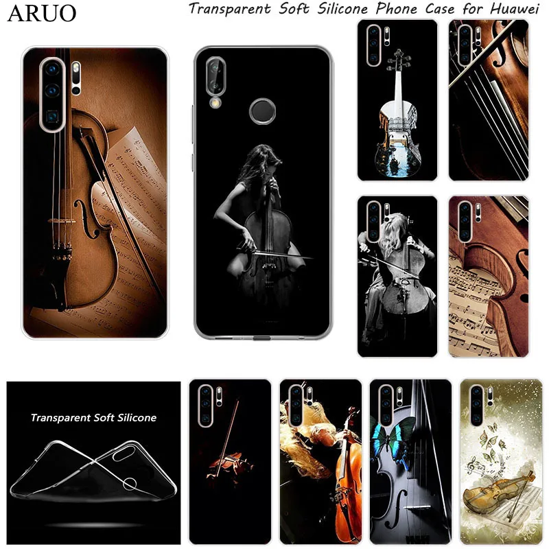 Butterfly Violin Girl SOFT TPU Phone Case for Huawei Y9S Y7P Y6S Y8P P40 P30 P20 Lite Y6P Nova 5t Y8S P-SMart Z Mate20 Pro cover