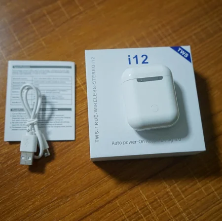 10 шт. i12 TWS Bluetooth наушники беспроводные наушники сенсорное управление наушники 3D объемный звук и зарядный чехол - Цвет: Белый