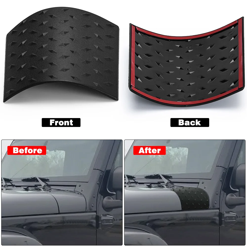 1Pair ABS Car Cowl Body Armor Outer Engine Hood Cowling Cover for Jeep Wrangler JK Rubicon Sahara Auto Styling Accessories car engine hood cover