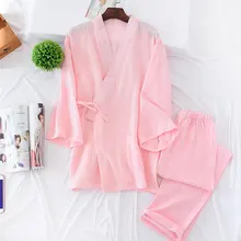 Matching Pajamas for Couple Comfy Large Size Pigiama Pile Uomo Spring/autumn Kimono Cotton Yarn 2piece Set Women Matching Sets