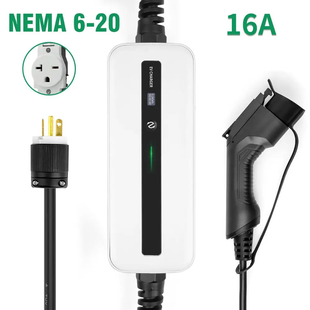 Type1 EV зарядное устройство 16A 3 6 кВт NEMA6 20 уровень штепсельной вилки 2 Портативный EVSE