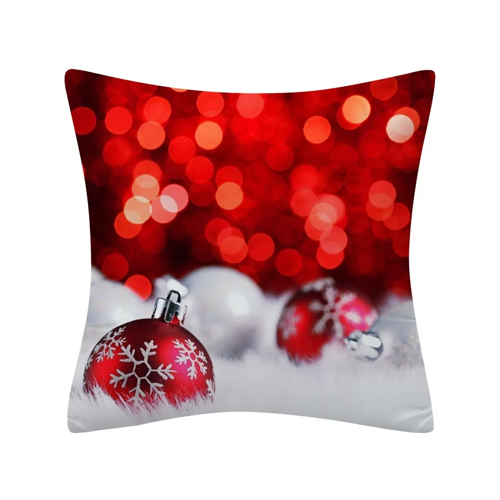 Рождественский Чехол на подушку с принтом дерева Красные Блестки диван из полиэстера бросок наволочка для дома Декор cojines decorativos para sof
