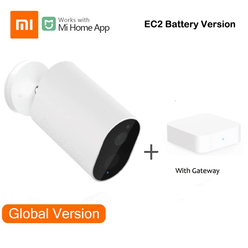 Xiaomi-cámara inteligente EC2 para exteriores, versión Global, IP66, impermeable, a prueba de polvo, Wifi, con batería, intercomunicador de voz remoto, alarma, Mi Home