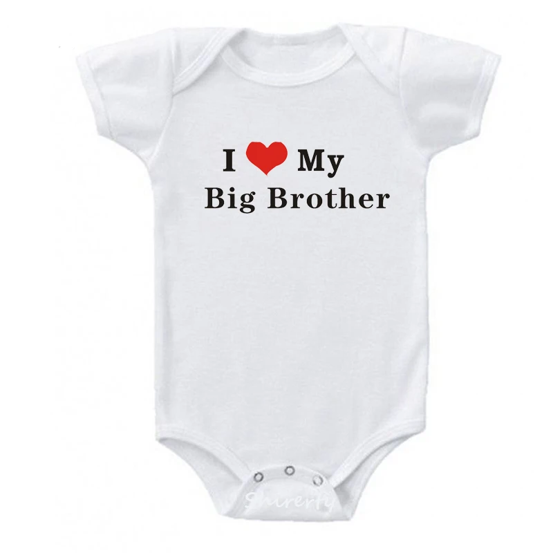 I Love MyBig Brother Детские комбинезоны с надписью «I Love My Big Sister», одежда для маленьких мальчиков и девочек хлопковые комбинезоны одежда для новорожденных от 0 до 24 месяцев - Цвет: I Love MyBig Brother