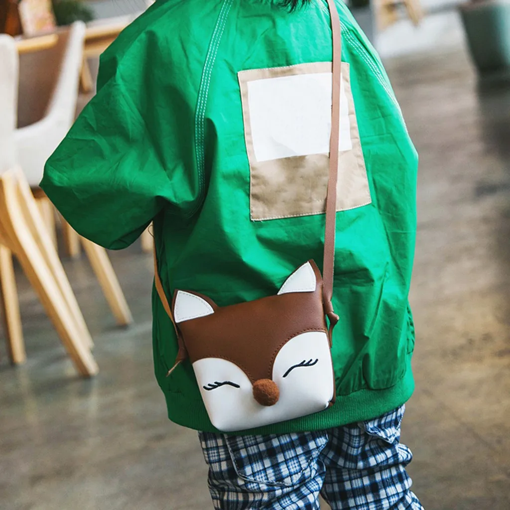 Детская Наплечная Сумка милая сумка мессенджер с лисой для маленьких мальчиков и