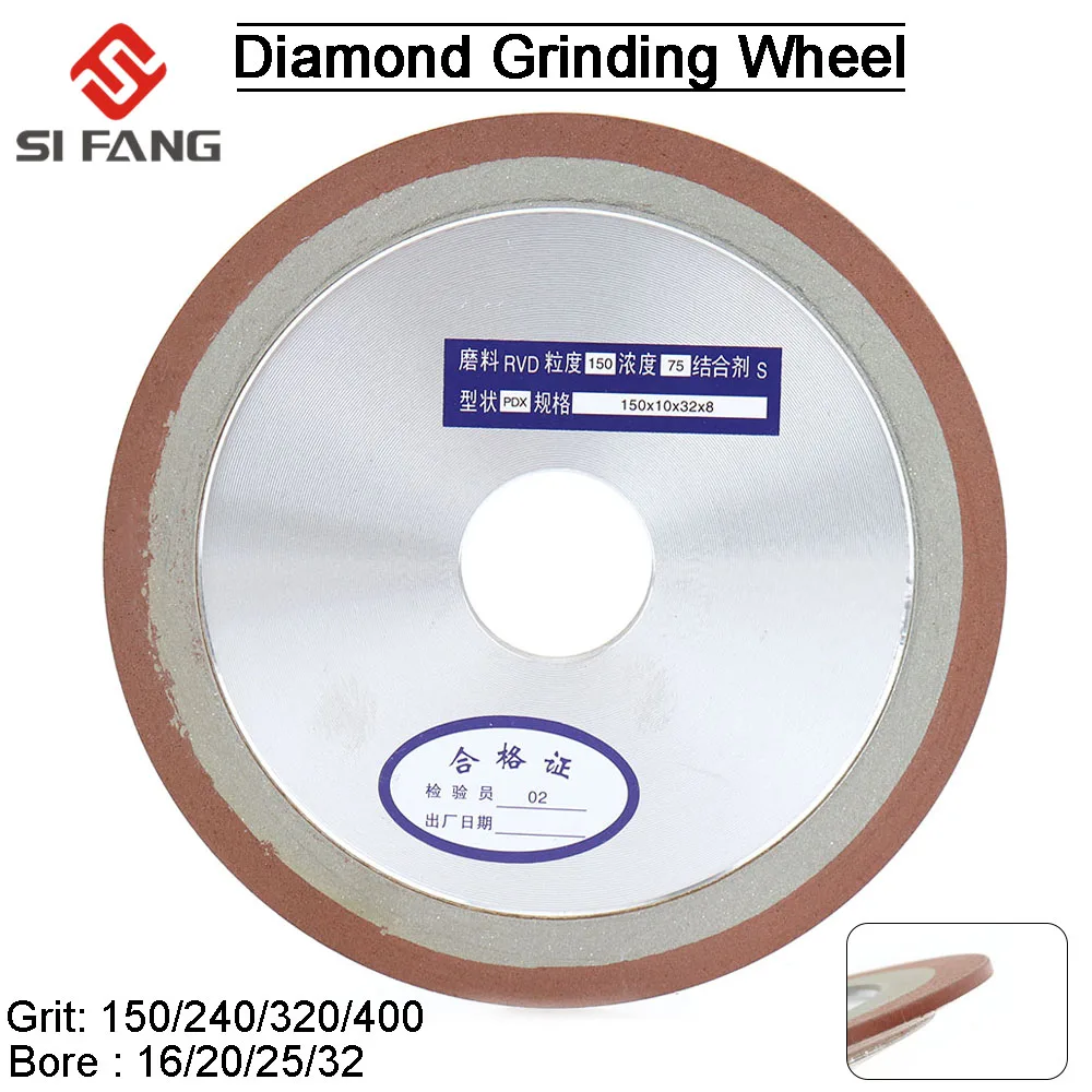 Diamond Grinding Wheel Resin Bonded Disc 75/80/100/125MM Grinder Cutter 150/240/320/400 Grit For Milling Cutter