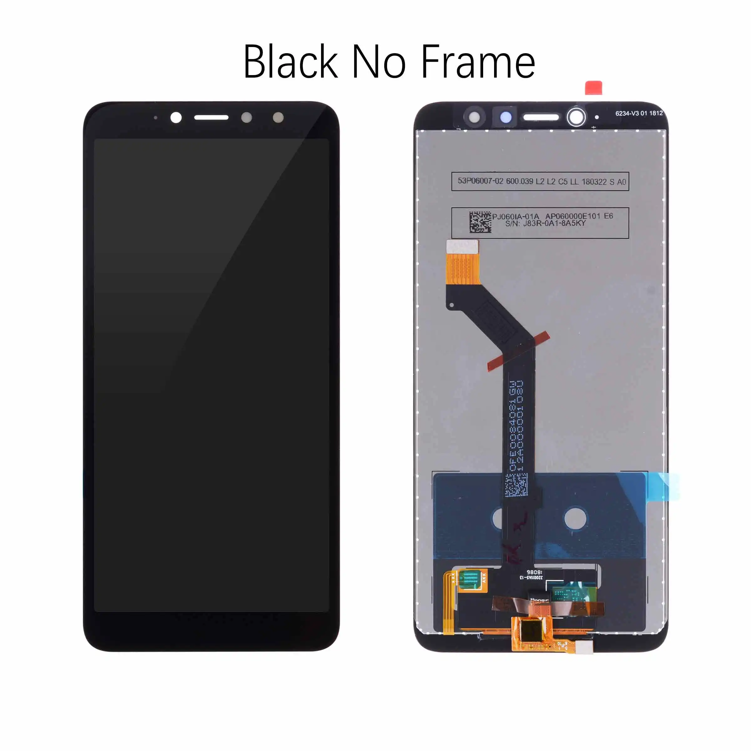 Black No Frame Дисплей для Xiaomi Redmi S2 LCD в сборе с тачскрином на рамке 5.99'' черный белый - Цвет: Black No Frame