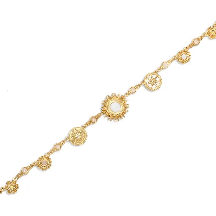 Новинка, колье Van Cleef, серия Sicily Sunshine, золотое ожерелье «солнце», длинные серьги, европейский и американский минимализм, St