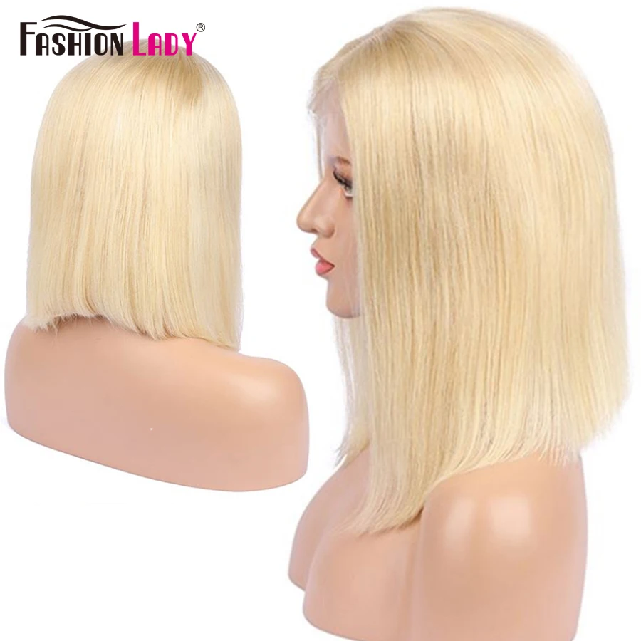 613 Bob Lace Frontal Wig 13x4 Human Hair Wigs With Baby Hair Brazilian Pre Plucked Blonde Lace Front Wig 613 Closure 4x4