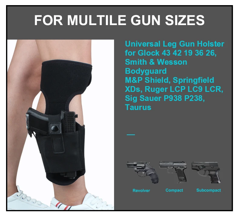 Glock кобура нейлоновая кобура для пистолета лодыжки скрытый Glock 17 18 19 26 43 M& P ЩИТ Smith& Wesson аксессуары