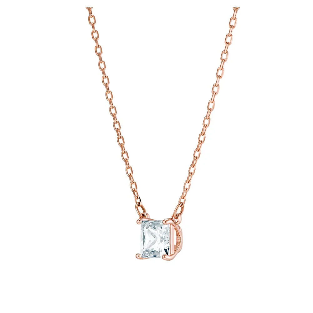 

MINA BEAR 2019 SWA Fashion Shiny Square Single Zircon Pendant Female Necklace Female Necklace 5510698 Send Girlfriend Best Gift