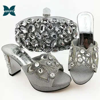 

Italian desing Shoes with Matching Bags African Women Italian Shoes and Bag Set Nigerian Women Wedding Shoes and Bag