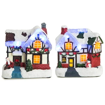 

Winter Snow Christmas Village House with Ice Light Up Holiday Collectable Decor Building
