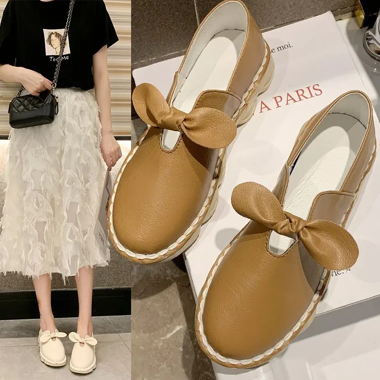 Женские туфли-оксфорды на платформе повседневные без застежки плоской подошве с