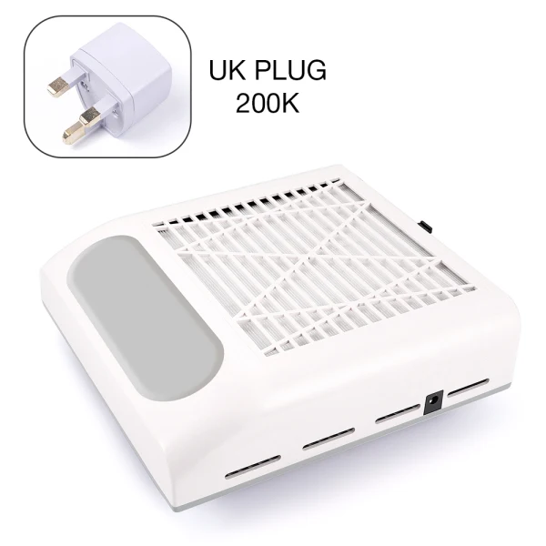 White UK Plug 80 Вт всасывающий пылесборник для ногтей Вентилятор пылесос маникюрный аппарат инструменты для сбора пыли дизайн ногтей маникюрный салон Инструменты - Цвет: White UK Plug