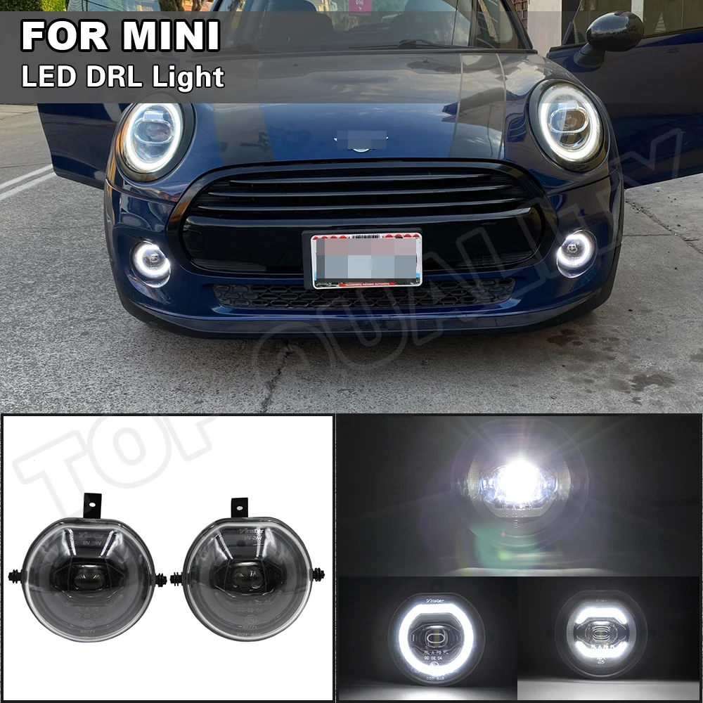 

Противотуманные фары для BMW Mini Cooper F55 F56 F54 F57 Замена OEM #63177329171 светодиодный парковка Halo Кольцо DRL Противотуманные светильник дневного светильник