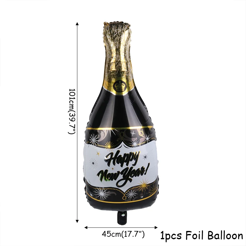 1pc Wine Balloon Joy-Enlife 1 Набор новогодний баннер фольгированный воздушный шар для фотосъемки новогодние вечерние украшения Navidad рождественские украшения для дома - Цвет: 1pc Wine Balloon
