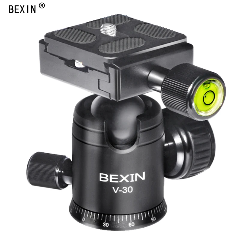 BEXIN V-30 360 degree rotating Portable Mini Camera Video Ball Tripod Head with 1/4&quot Threaded Quick Release Plate for Manfrotto |