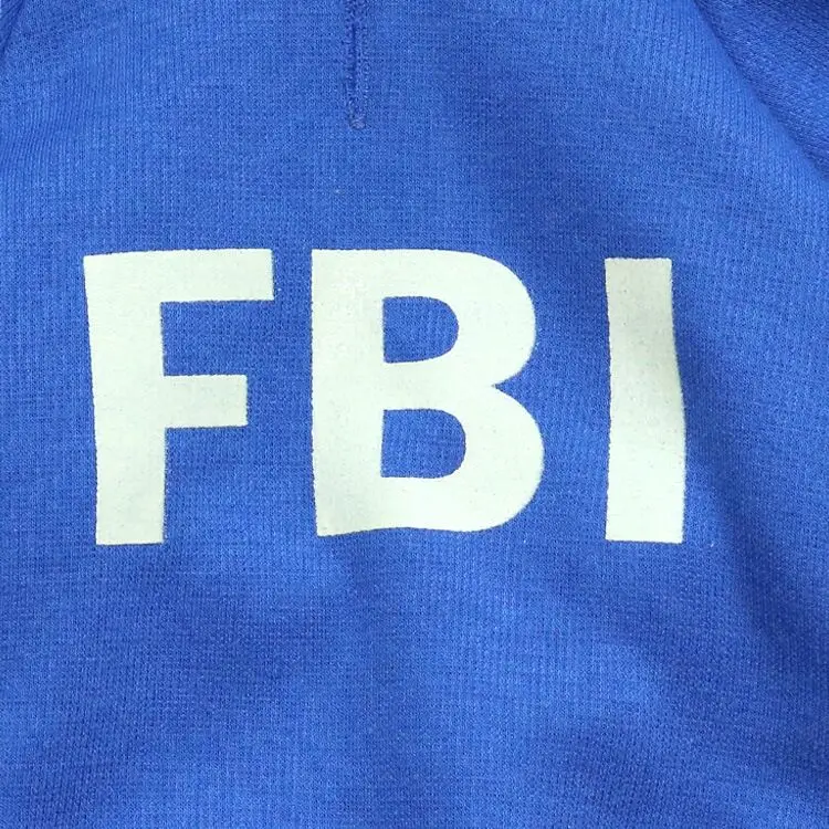 FBI печатная Одежда для собак модная футболка мягкая Одежда для питомцев хлопковая рубашка повседневные пальто для маленьких домашних животных XS-L