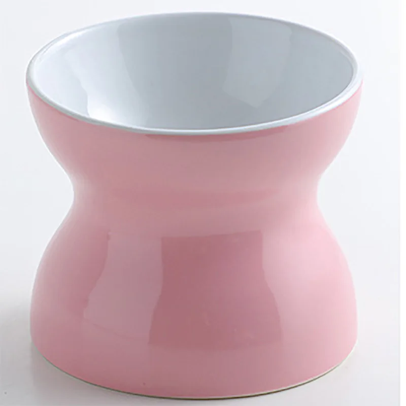 Креативная миска для питомцев Diabolo, керамическая миска для кошек и собак, миска для еды, милая миска для питья кошек и собак, домашняя миска двойного назначения, товары для домашних животных - Цвет: Pink