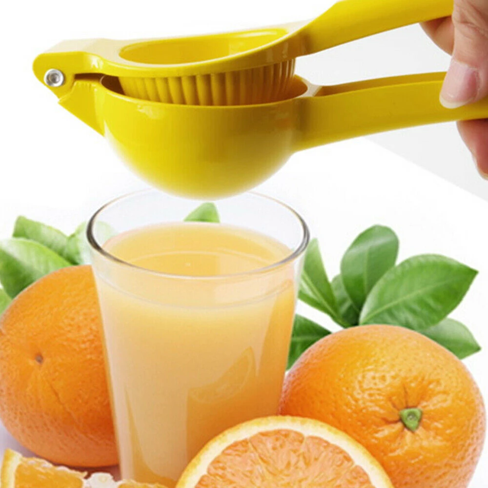 New Lemon Juicer Press Tool Yellow Lemon Squeezer Hand Press Manual Juicer Orange Lime Squeezer Aluminum Alloy Fresh Juice Tools